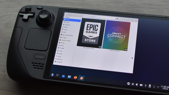 Lutris running on a Steam Deck.